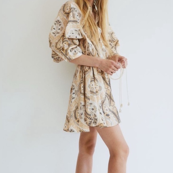 H&M Macramé-belt Boho Tunic Dress size XS oversized Mini - Picture 4 of 13